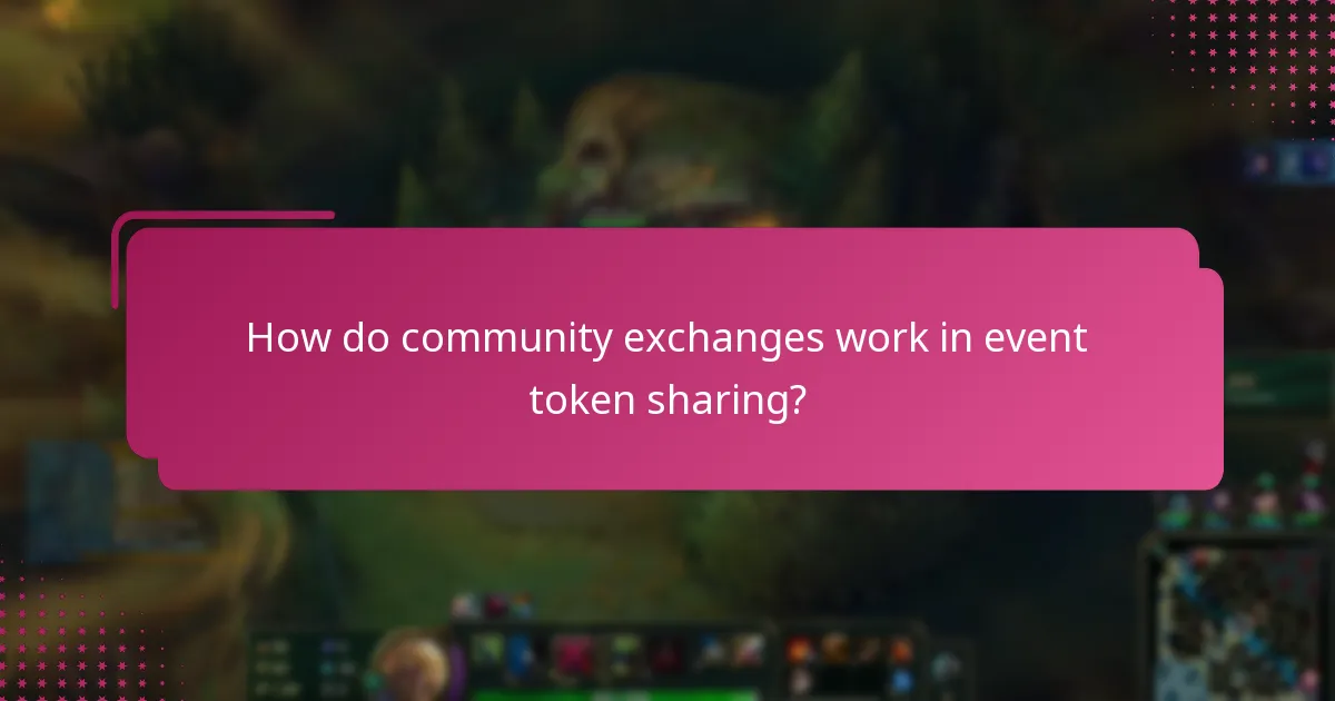 How do community exchanges work in event token sharing?