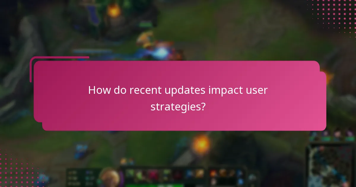 How do recent updates impact user strategies?