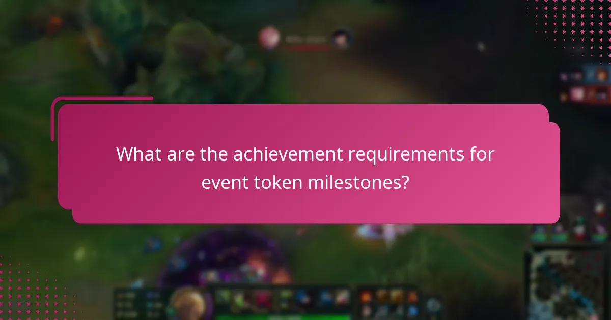 What are the achievement requirements for event token milestones?