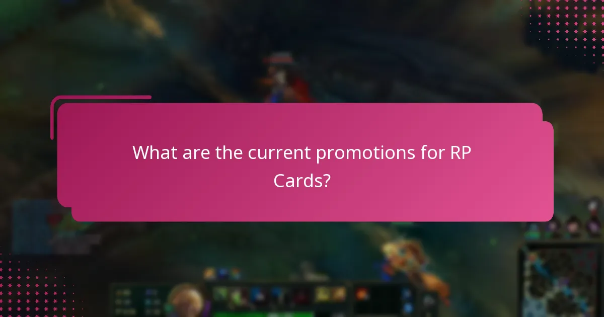 What are the current promotions for RP Cards?