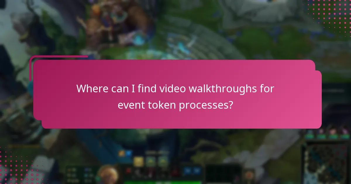 Where can I find video walkthroughs for event token processes?